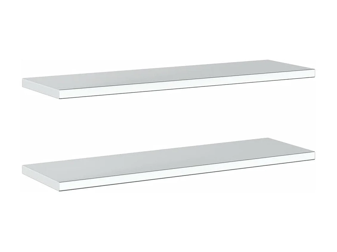 Mensole a Muro 2 pz 100x30x3 cm Argento in Acciaio Inossidabile
