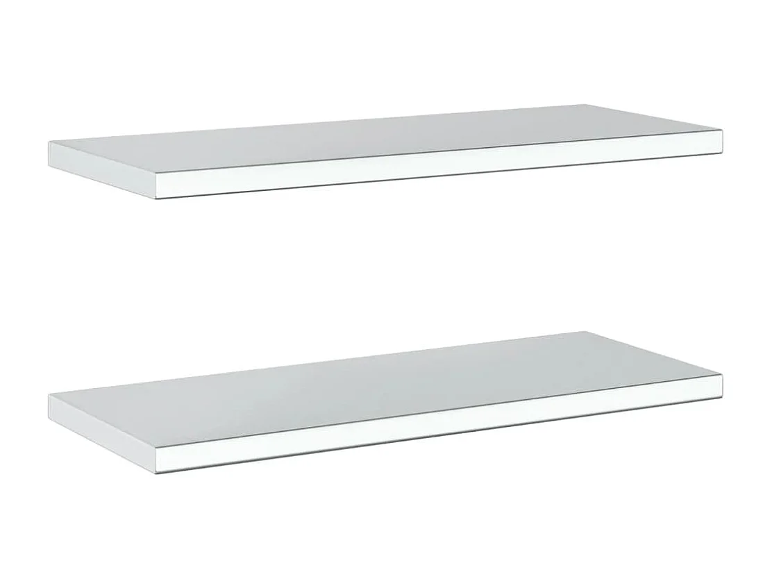 Prateleiras de parede 2 pcs 75x30x3 cm aço inoxidável prateado