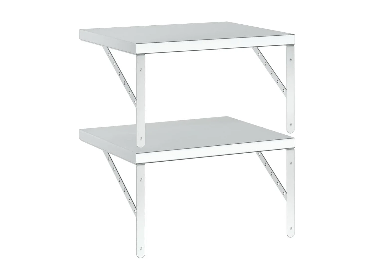 Prateleiras de parede 2 pcs 50x40 cm aço inoxidável prateado