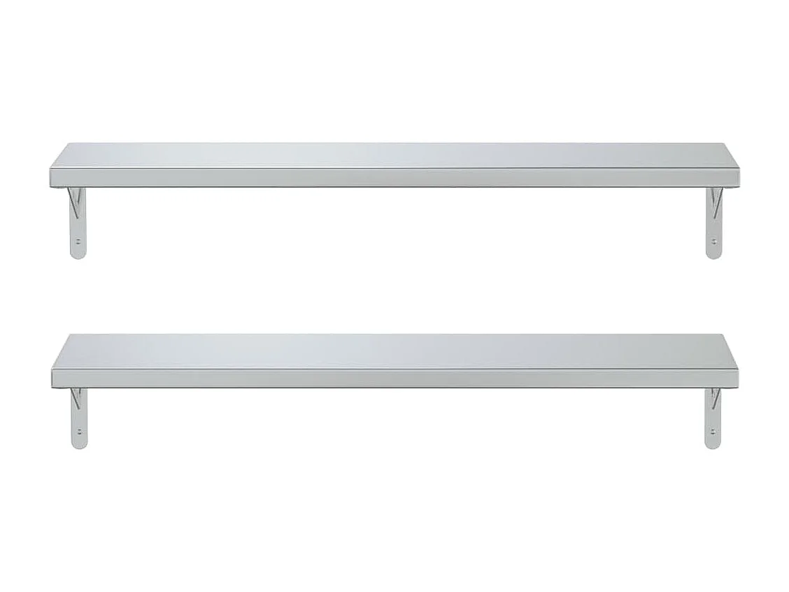 Étagères murales 2 pcs 100x23,5 cm argenté acier inoxydable