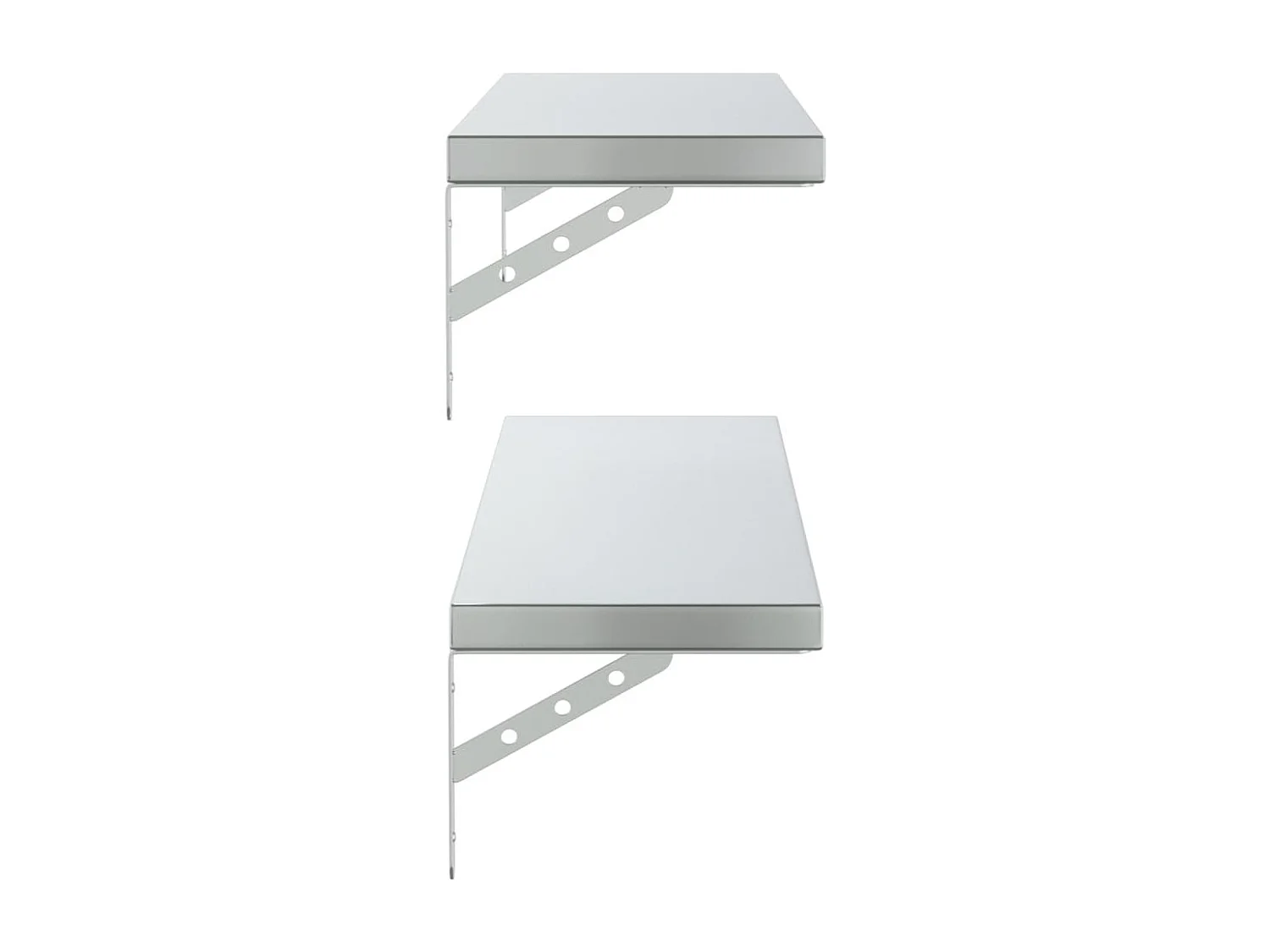 Étagères murales 2 pcs 100x23,5 cm argenté acier inoxydable