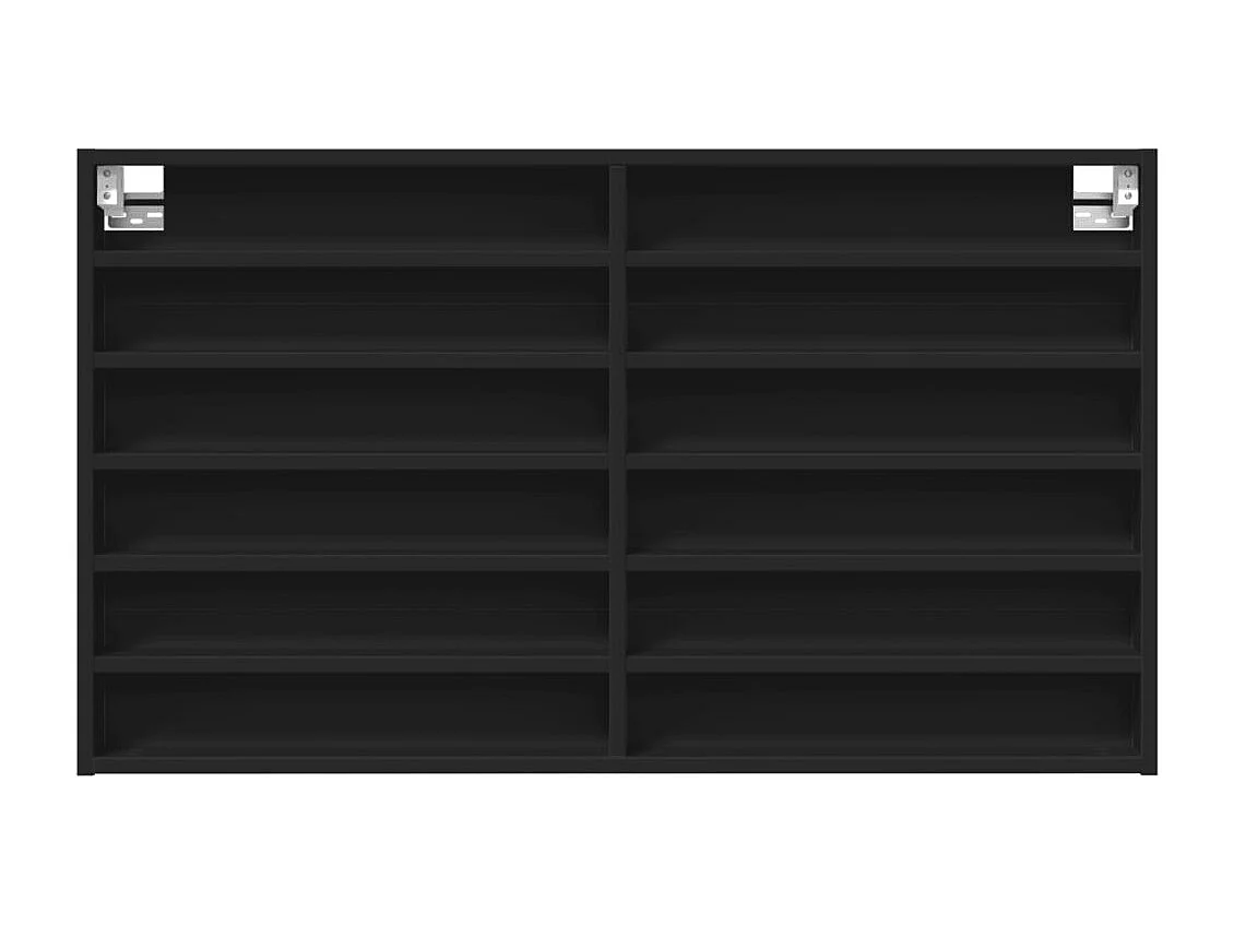 Vitrina de madera de ingeniería negra 100x8,5x58 cm