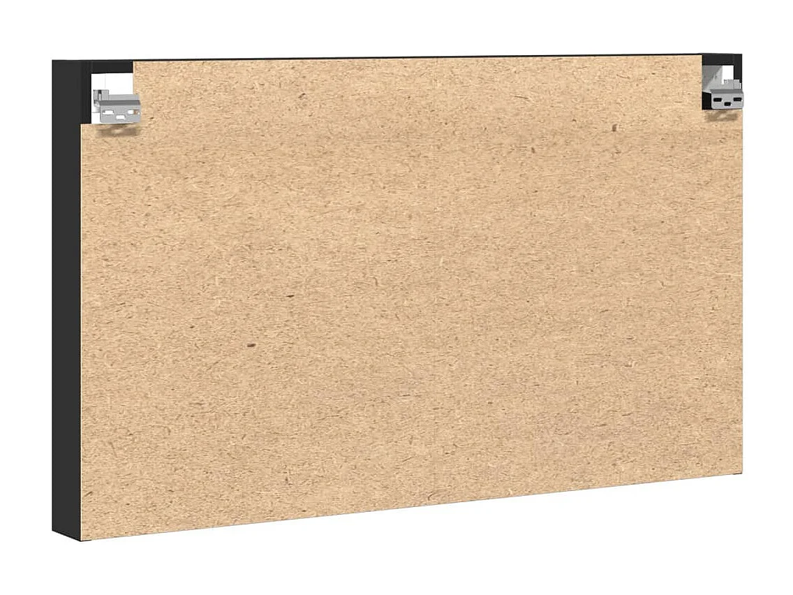 Vitrina de madera de ingeniería negra 100x8,5x58 cm