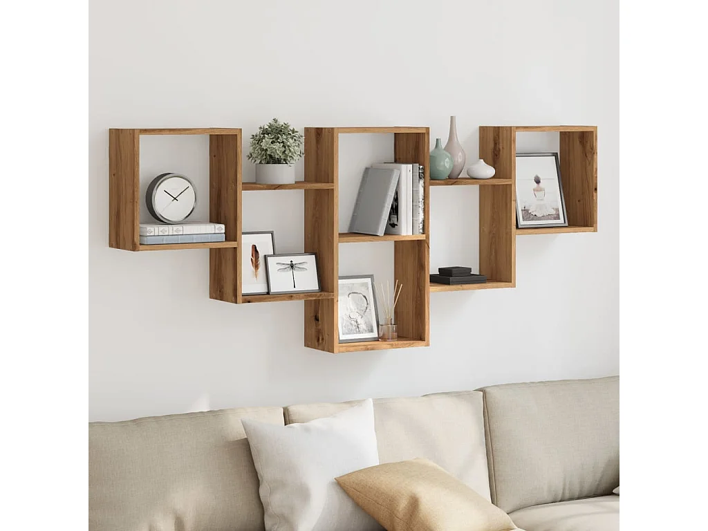 Étagère murale chêne artisanal 159x18x66 cm bois d'ingénierie