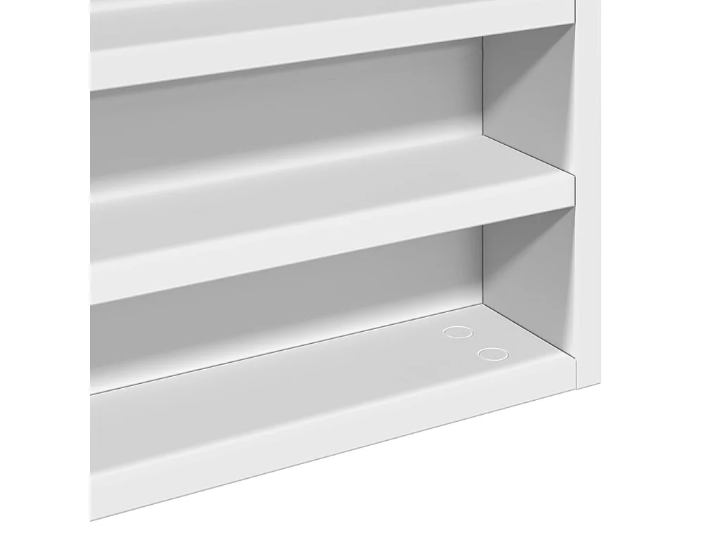 Vitrina de madera ingeniería blanca 100x8,5x75 cm