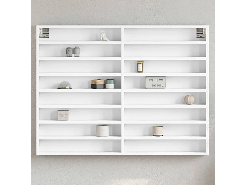 Armário vitrine 100x8,5x75 cm derivados de madeira branco