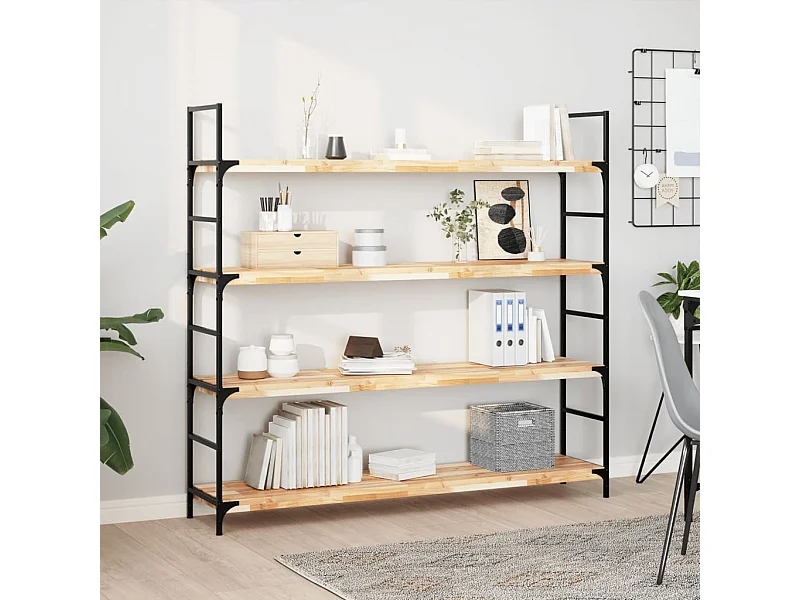 Estante flotante madera maciza de acacia sin tratar 160x30x4 cm