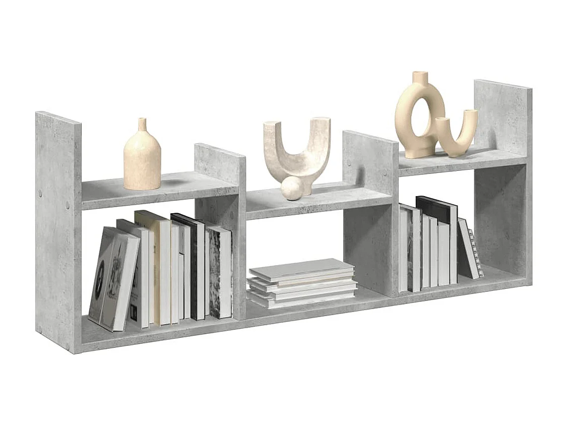 Armoire murale 100x18x40 cm gris béton bois d'ingénierie