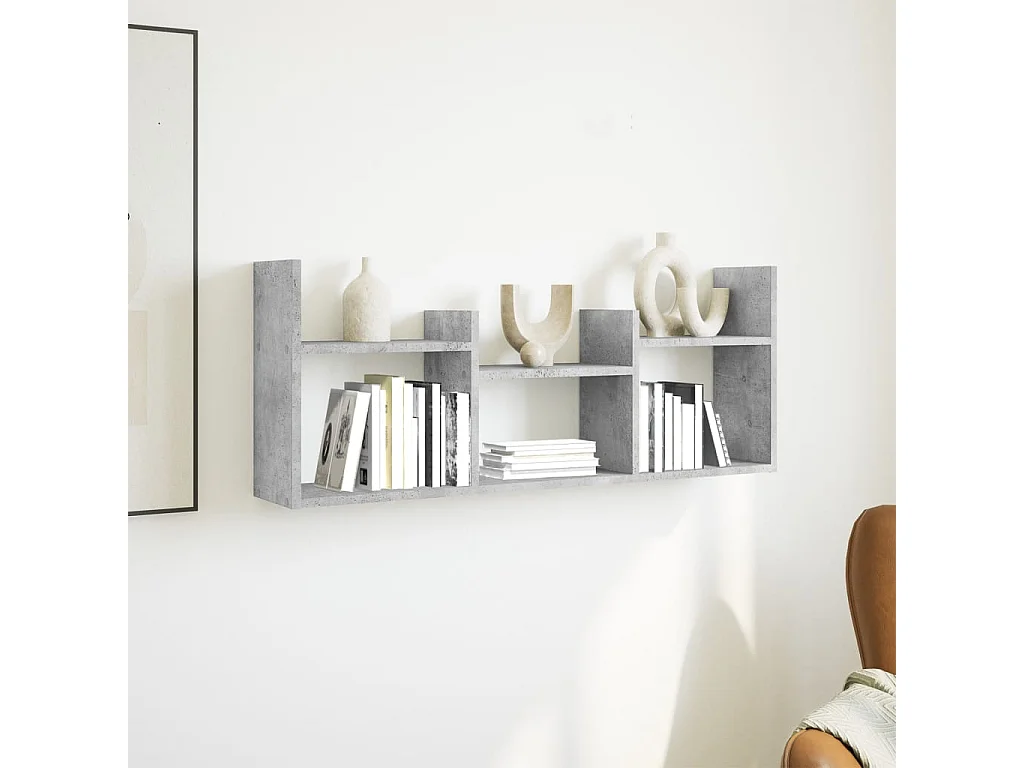 Armoire murale 100x18x40 cm gris béton bois d'ingénierie