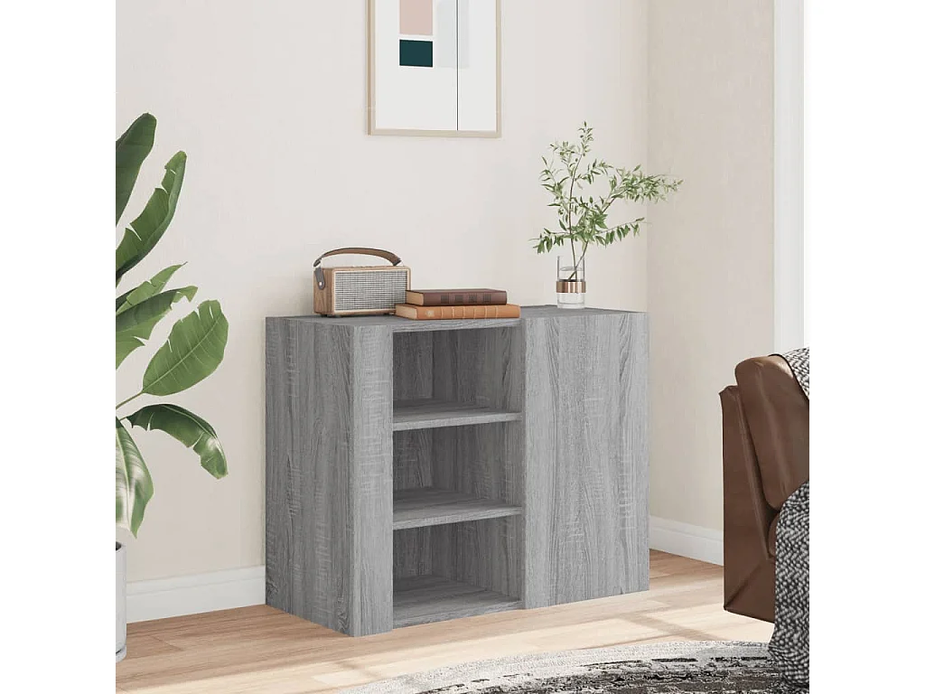 Armário parede 75x35x60 cm derivados de madeira cinzento sonoma