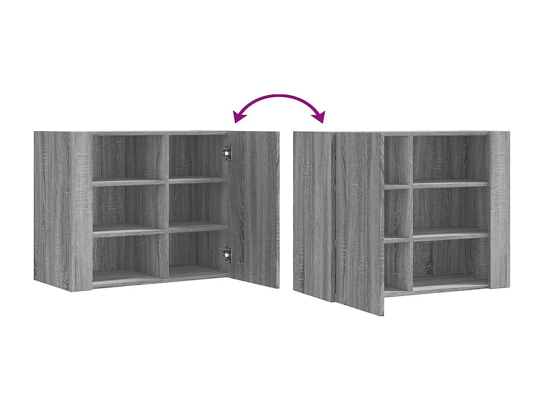 Armoire murale sonoma gris 75x35x60 cm bois d'ingénierie