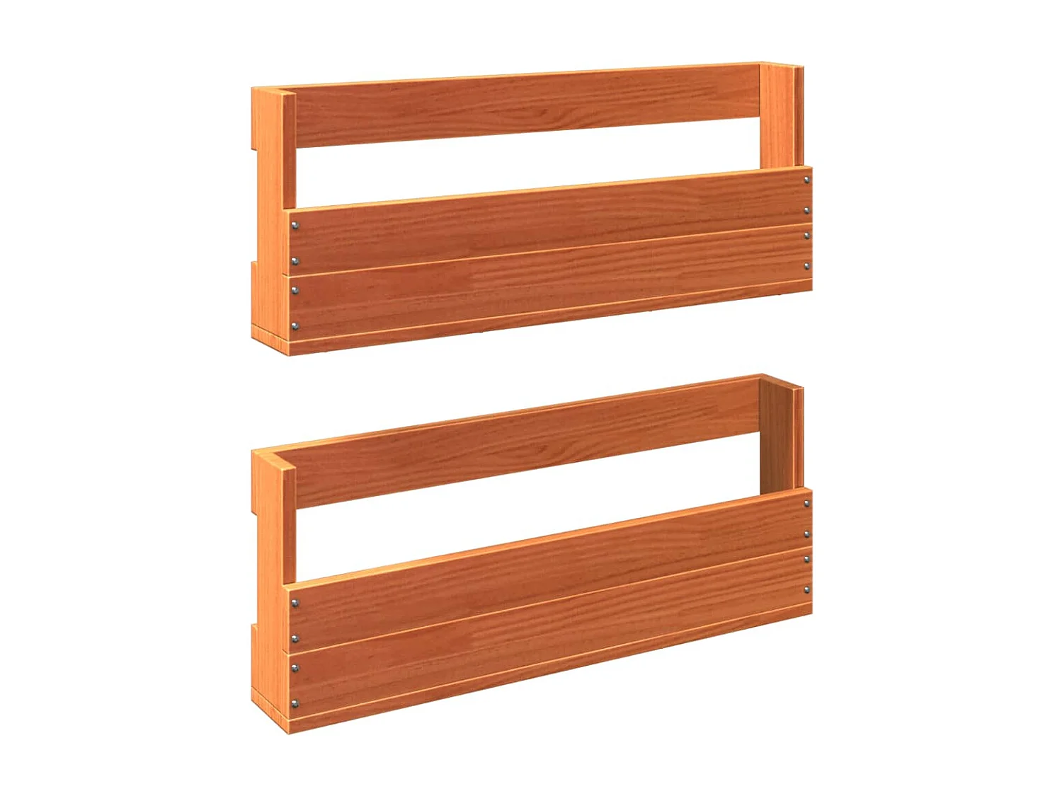 Wand-Schuhregale 2 Stk. Wachsbraun 59x8,5x23,5 cm Massivholz