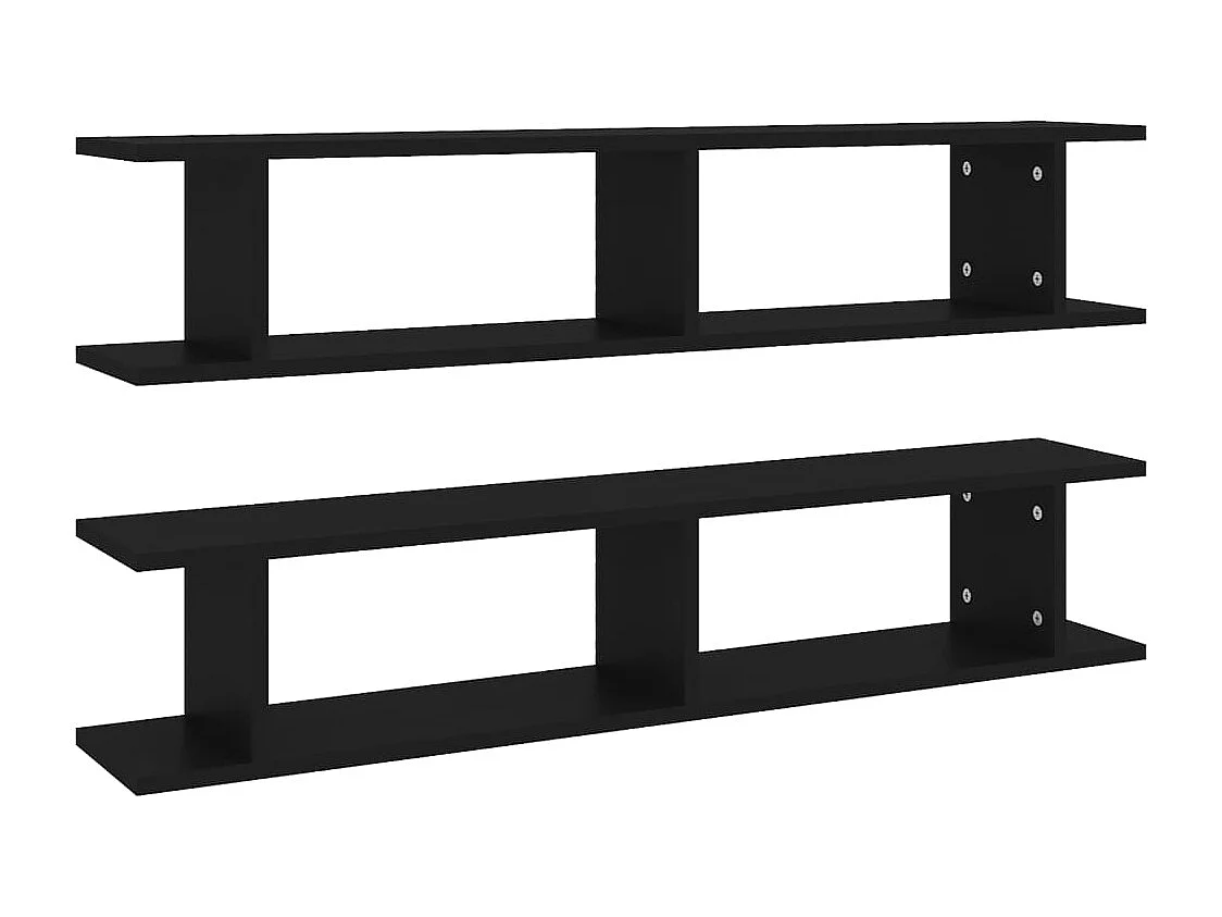 Étagères murales 2 pcs Noir 105x18x20 cm bois d'ingénierie