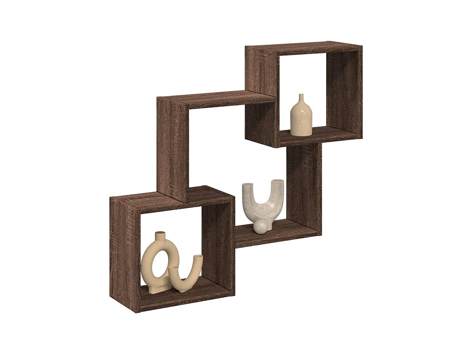 Wandkast 78x18x71 cm bewerkt hout bruin eikenkleur
