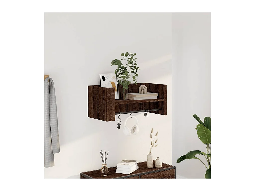 Mensola a Muro Rovere Marrone 70,5x35x30,5 cm Legno Multistrato