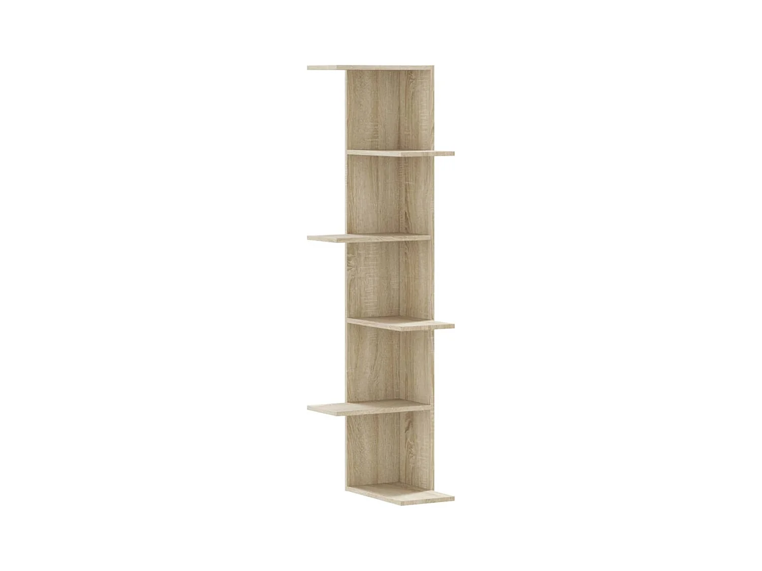 Hoekwandschap 36,5x36,5x140 cm bewerkt hout sonoma eikenkleurig