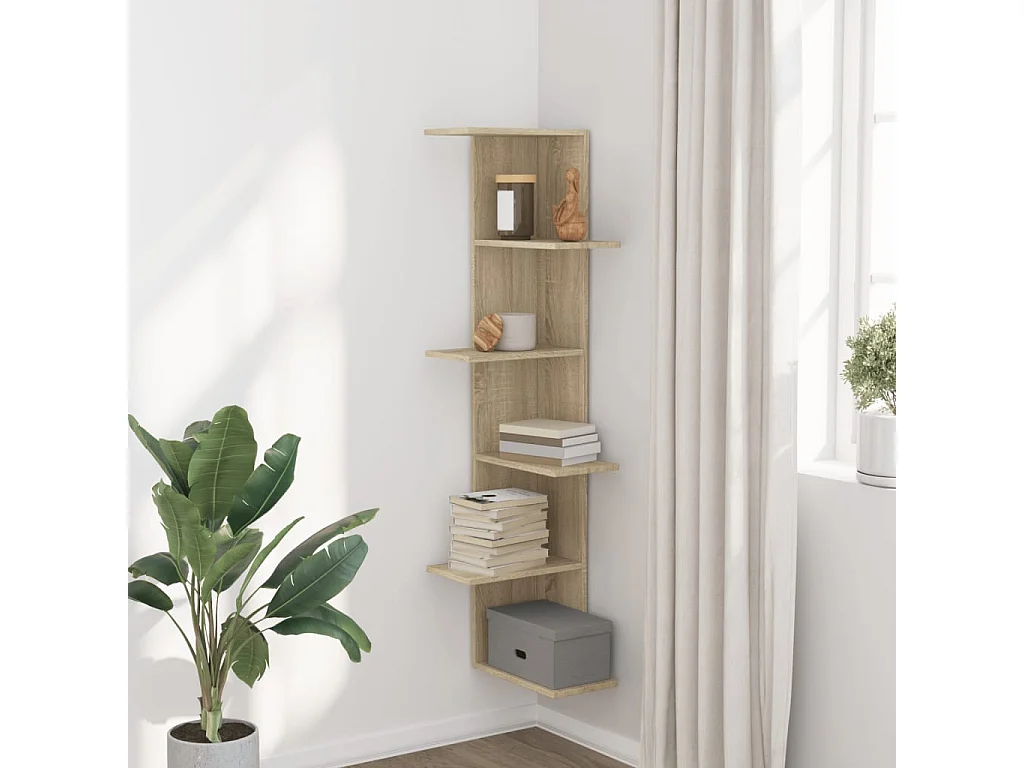 Wand-Eckregal Sonoma-Eiche 36,5x36,5x140 cm Holzwerkstoff