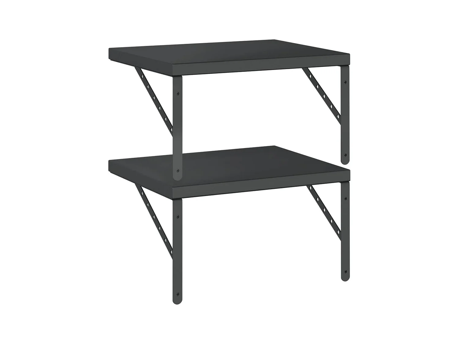 Mensole a Muro 2 pz 50x40 cm Nero in Acciaio Inossidabile