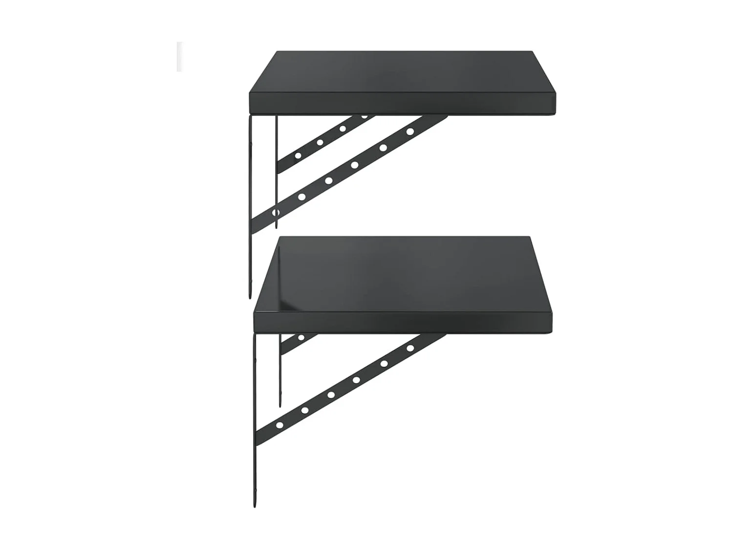 Estantes de pared 2 uds acero inoxidable negro 50x40 cm