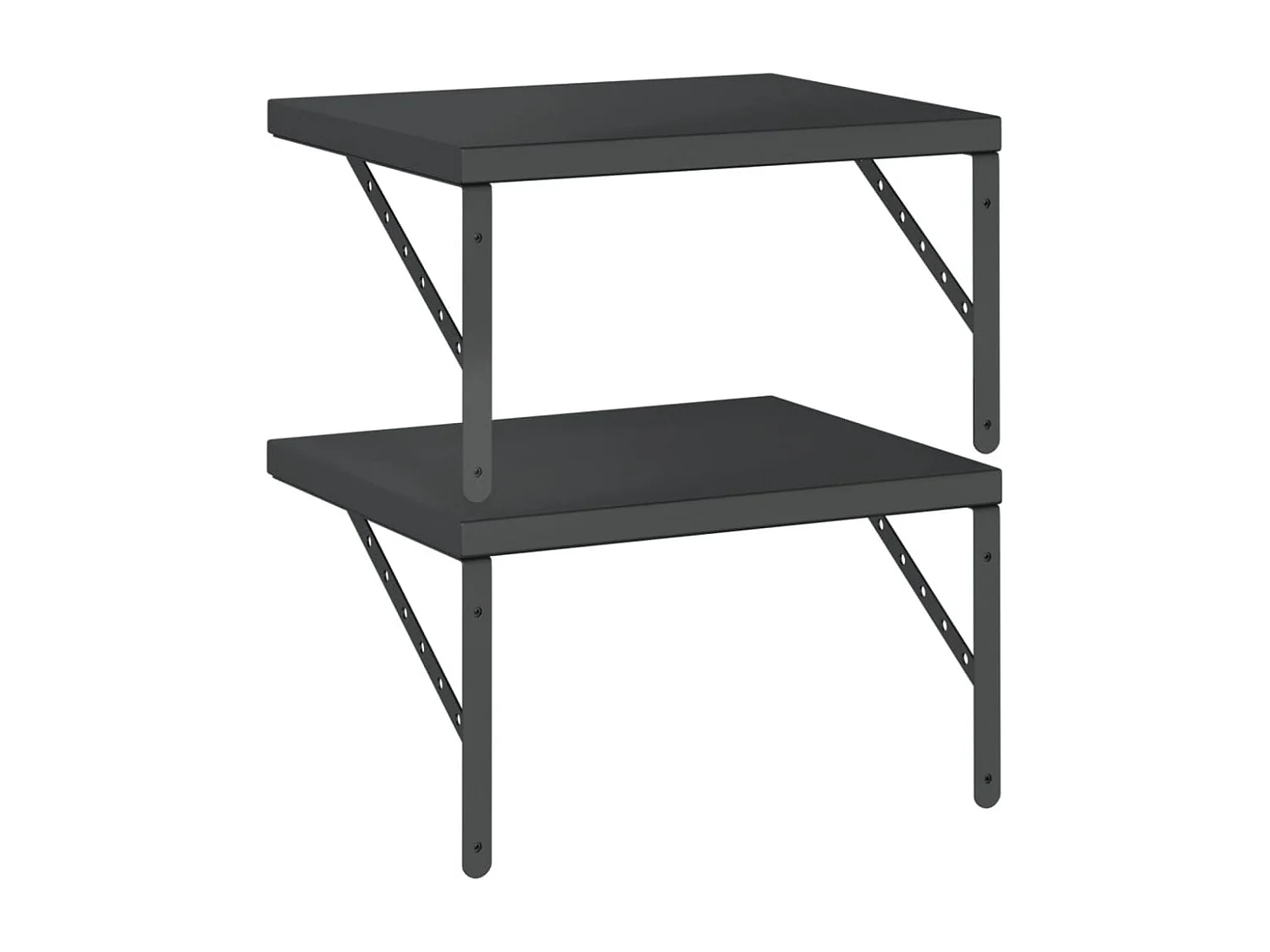 Estantes de pared 2 uds acero inoxidable negro 50x40 cm