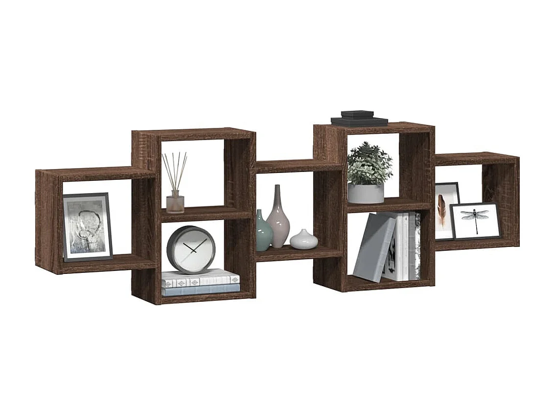 Étagère murale chêne marron 129x18x42 cm bois d'ingénierie