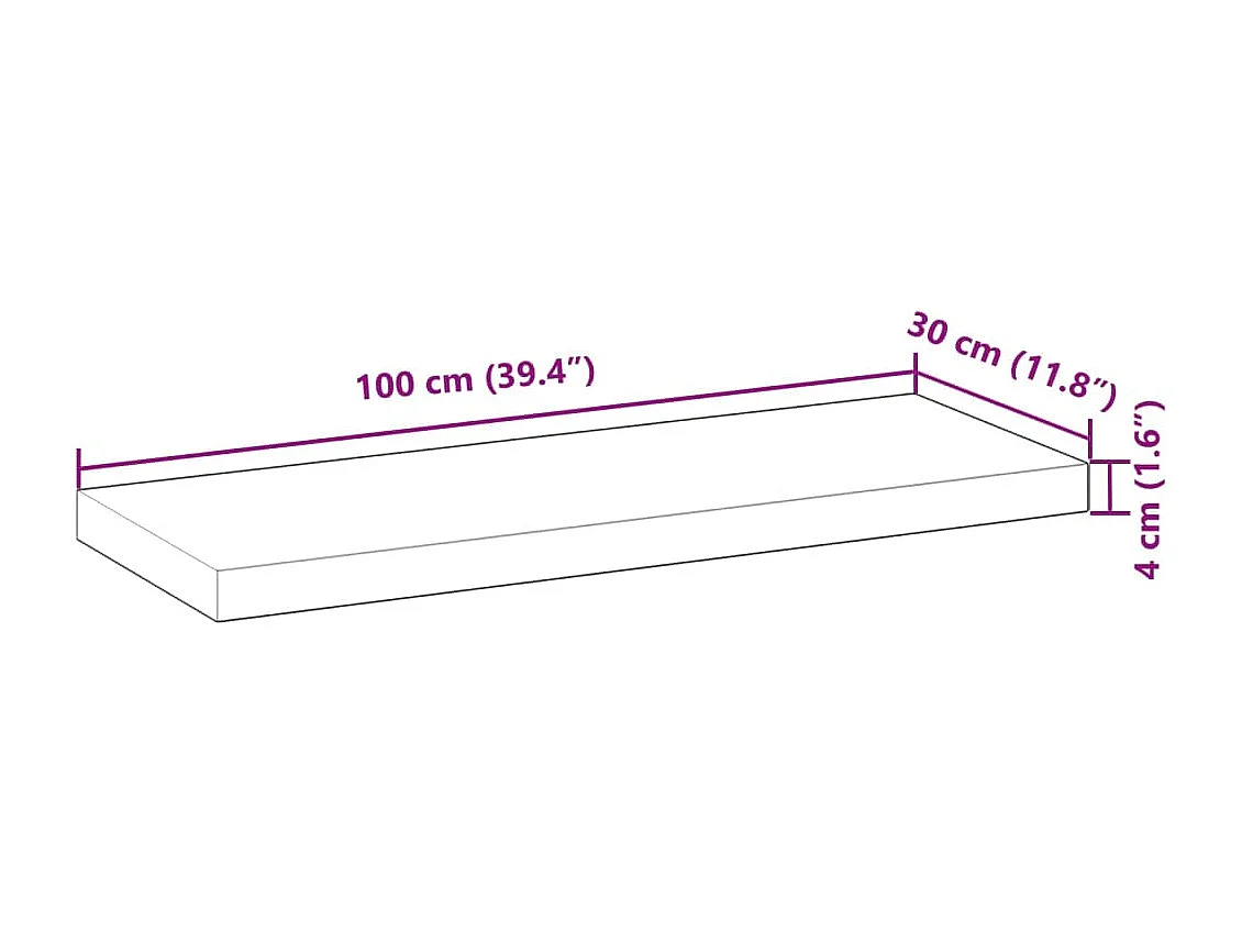Schweberegale 2 Stk. 100x30x4 cm Massivholz Akazie Ölbehandelt