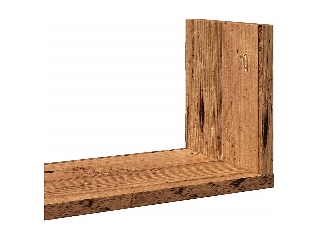 Prateleiras de parede 3 pcs derivados de madeira madeira velha