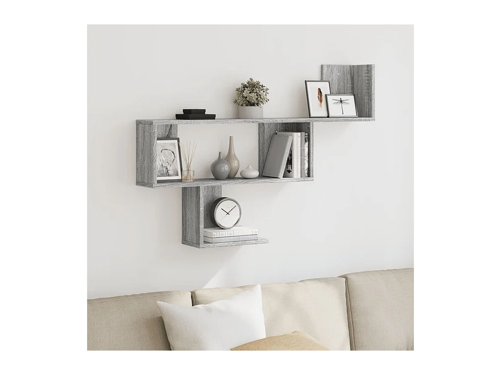 Étagère murale sonoma gris 100x15x70 cm bois ingénierie