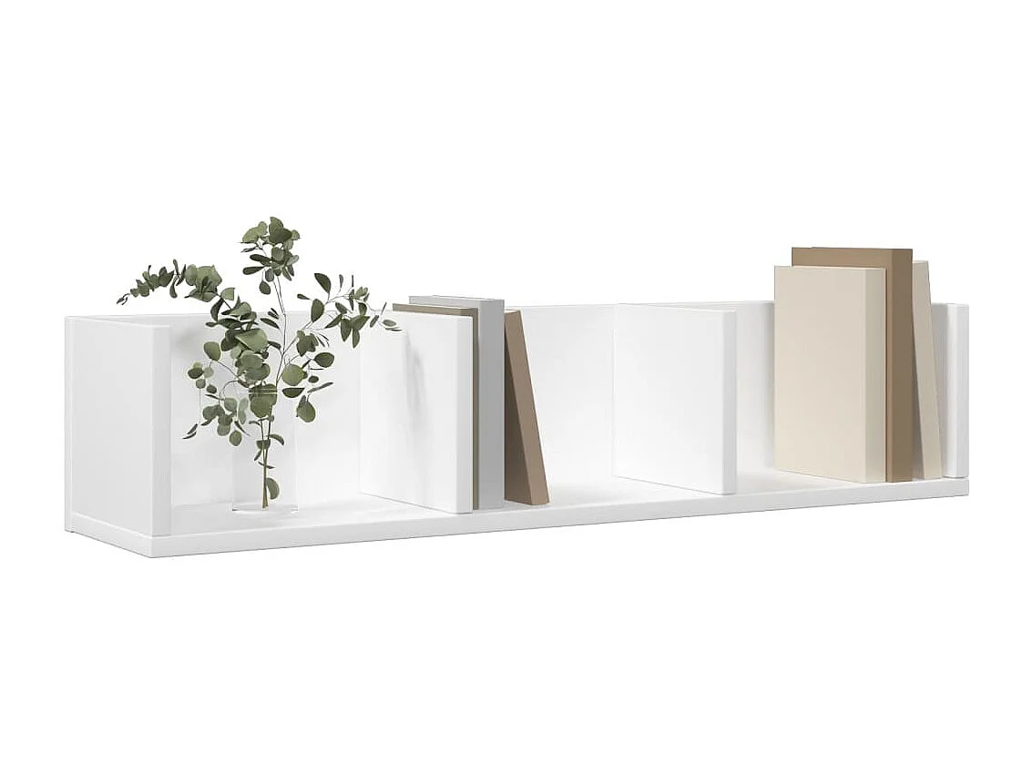 Wandkasten 2 st 75x18x16,5 cm bewerkt hout wit