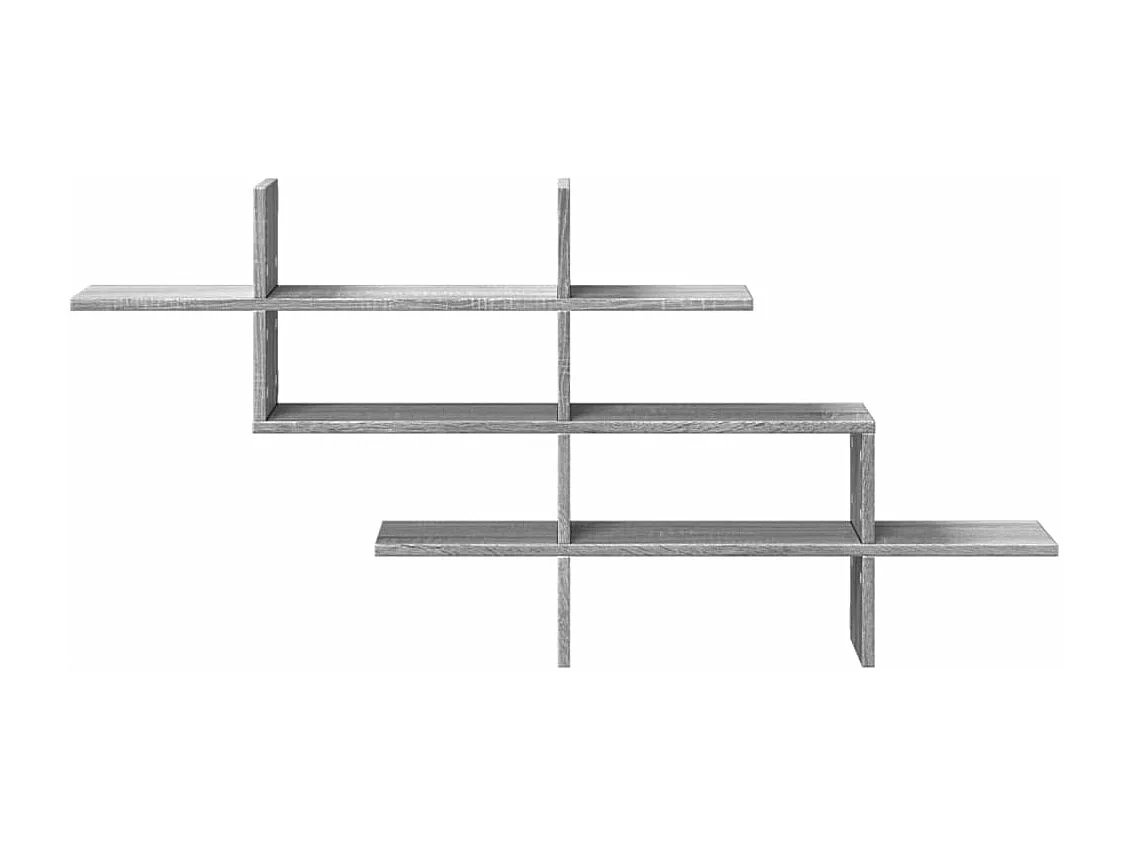 Estante de pared madera ingeniería gris Sonoma 124,5x18x60,5 cm