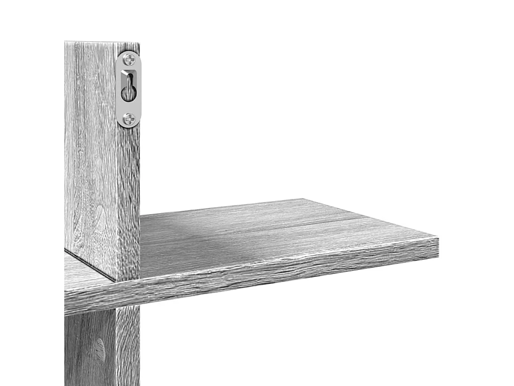 Étagère murale sonoma gris 124,5x18x60,5 cm bois d'ingénierie