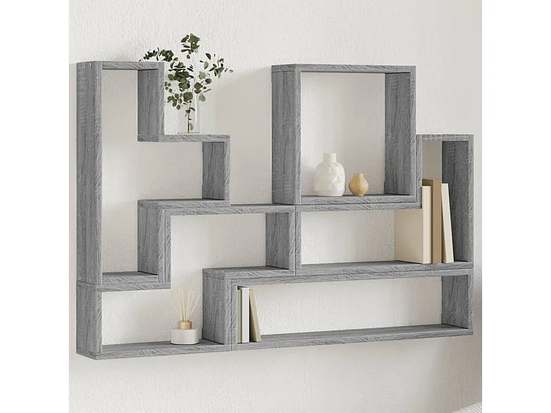 Estante 96x12x64 cm derivados de madeira cinzento sonoma