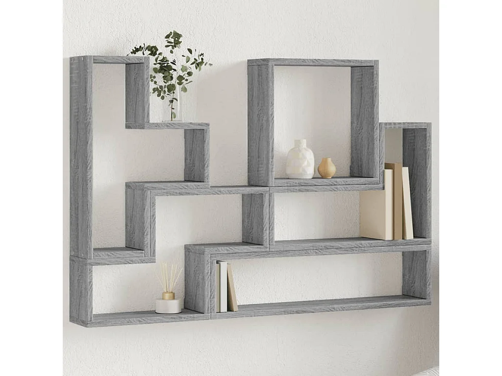 Wandregal Grau Sonoma 96x12x64 cm Holzwerkstoff