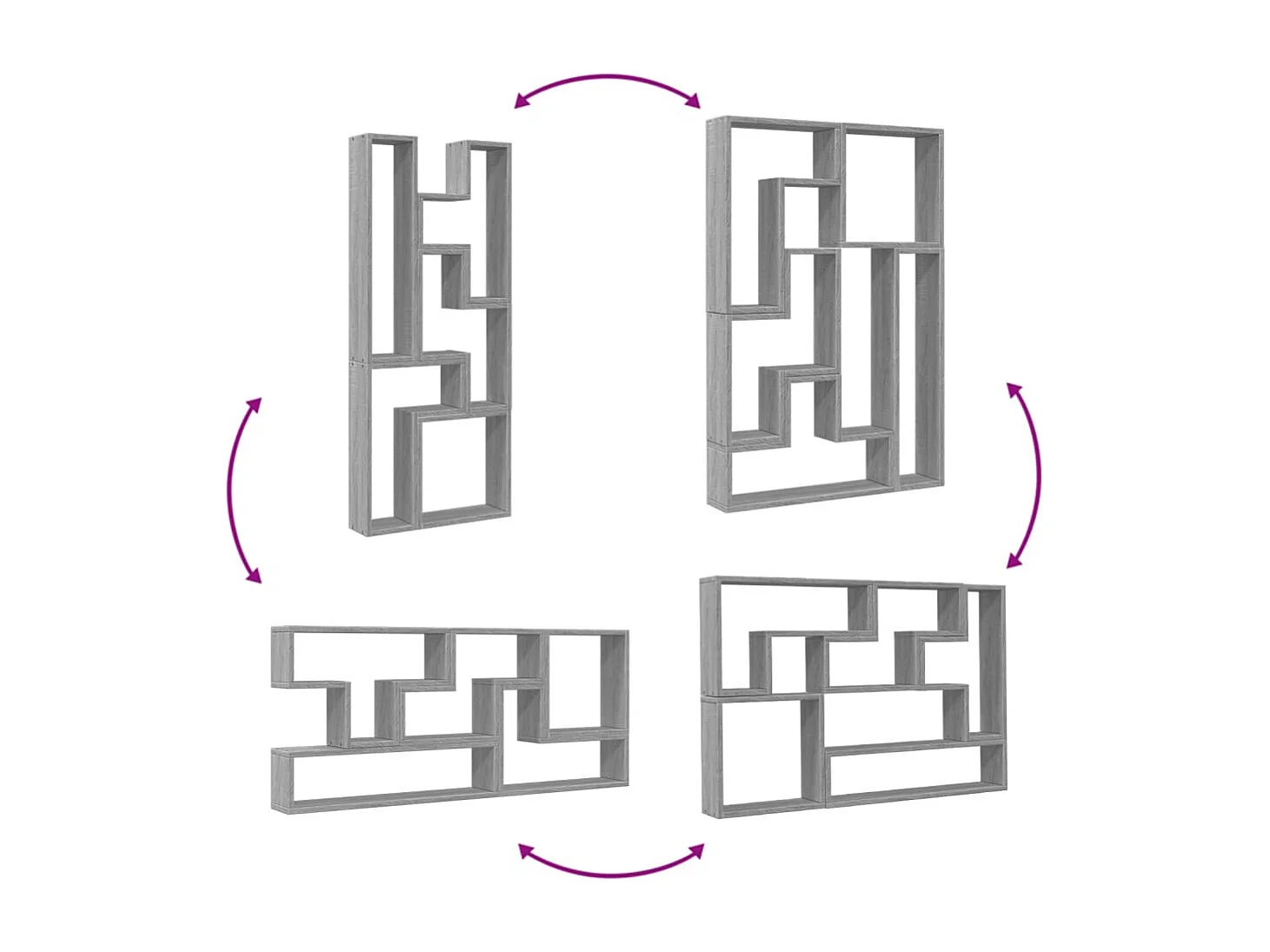 Wandregal Grau Sonoma 96x12x64 cm Holzwerkstoff