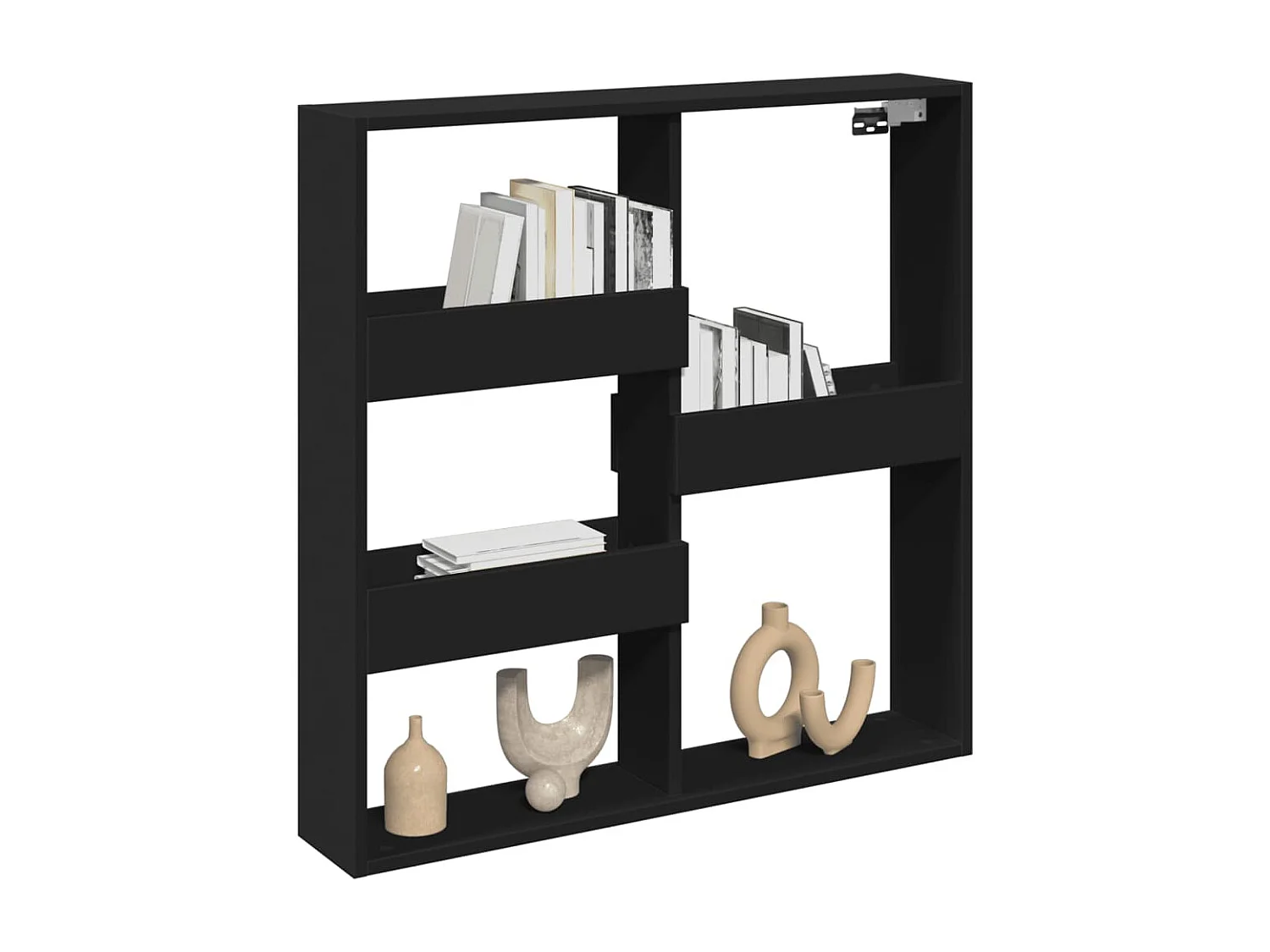 Armadietto a Muro Nero 80x15x80 cm in Legno Multistrato