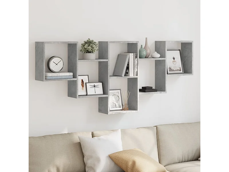 Étagère murale gris béton 159x18x66 cm bois d'ingénierie