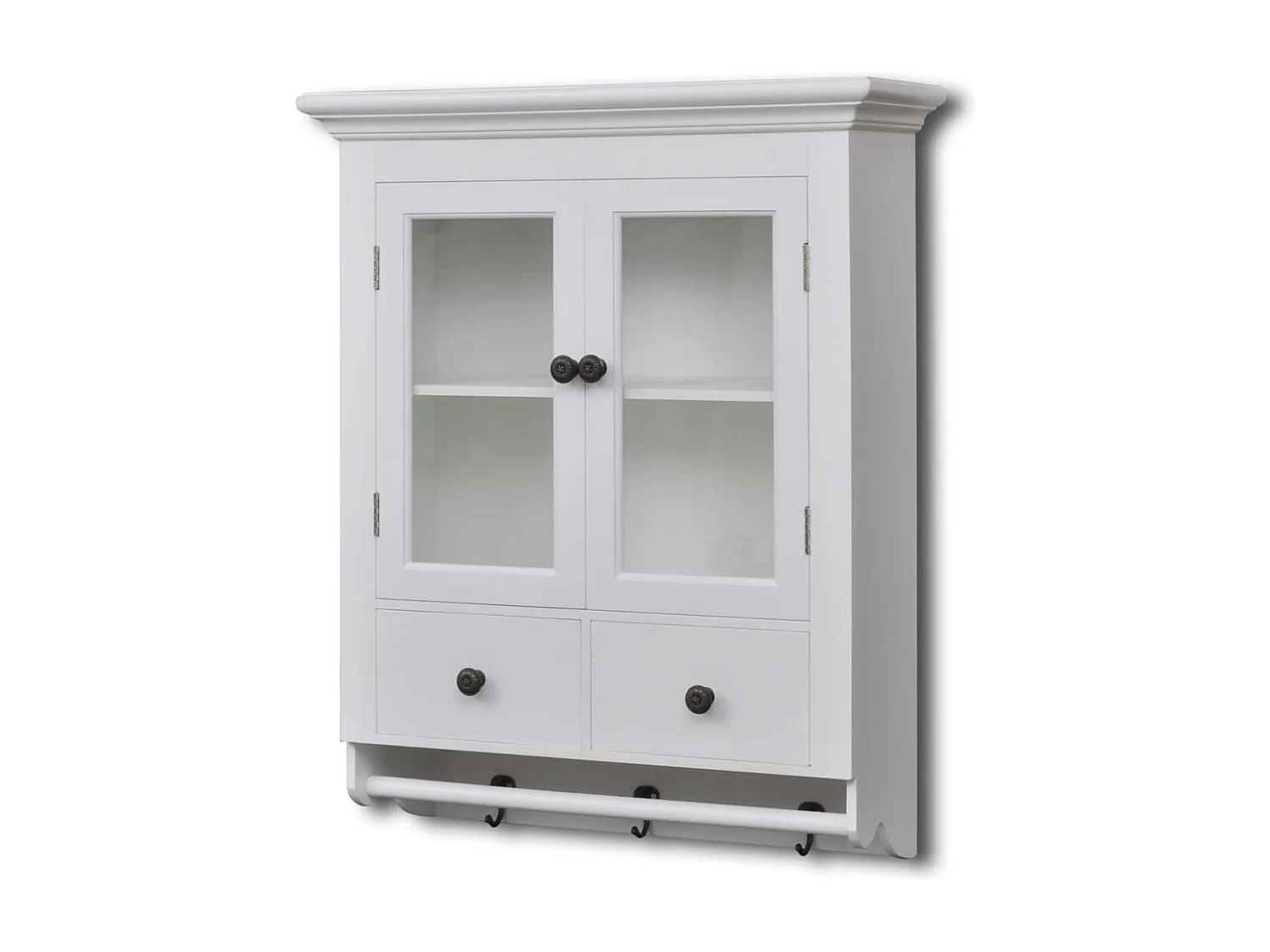 Placard mural de cuisine avec porte en verre Bois blanc