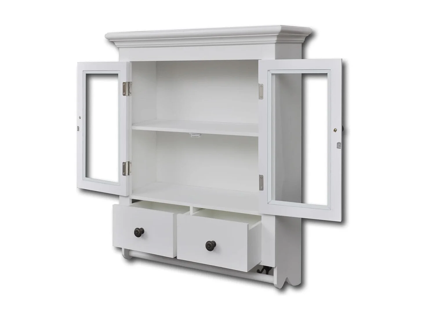 Placard mural de cuisine avec porte en verre Bois blanc