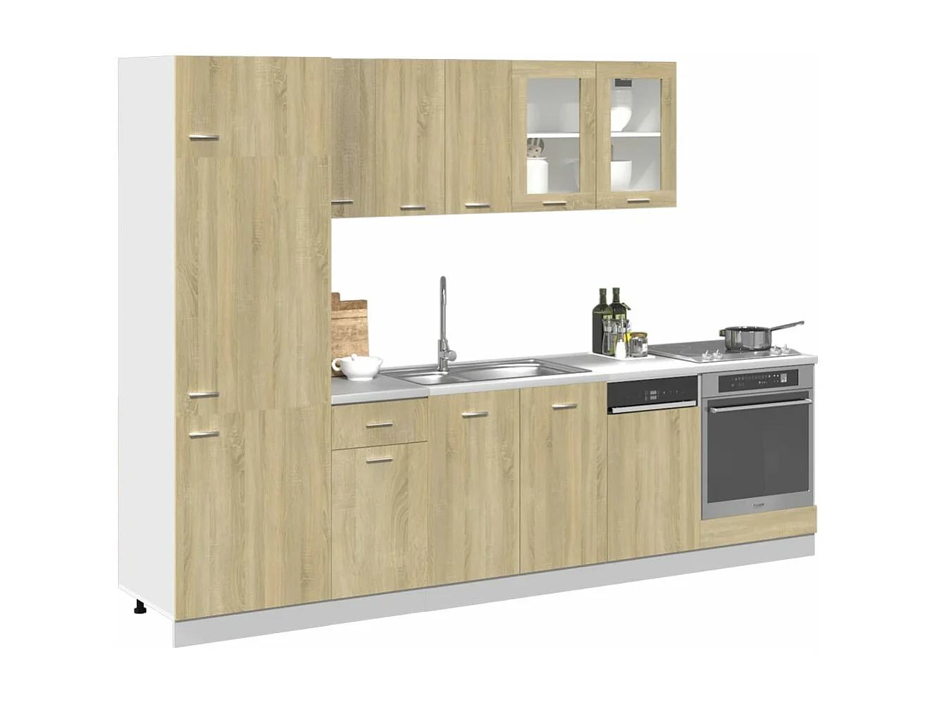 Ensemble d'armoires cuisine 8pcs chêne sonoma bois d'ingénierie