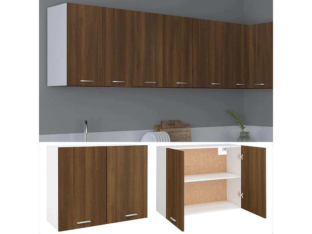 Armoire suspendue Chêne marron 80x31x60 cm Bois d'ingénierie