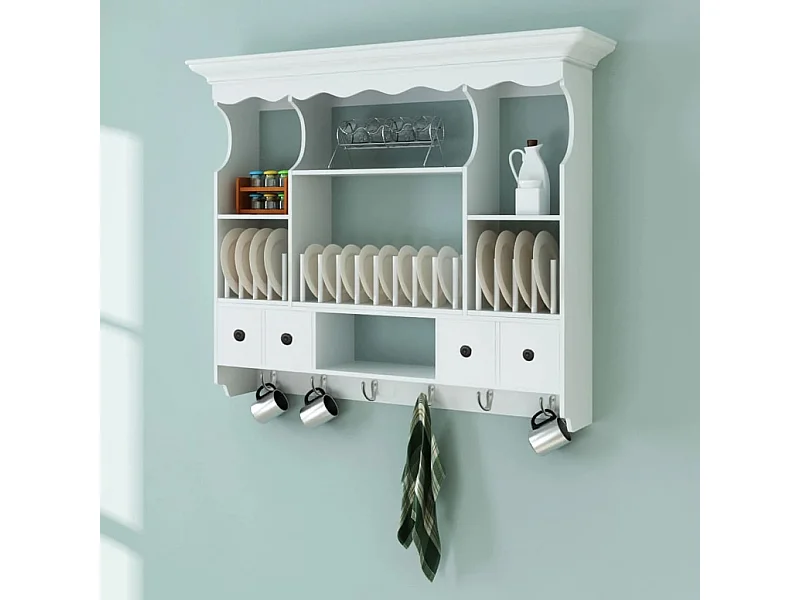 Witte houten keukenwandkast