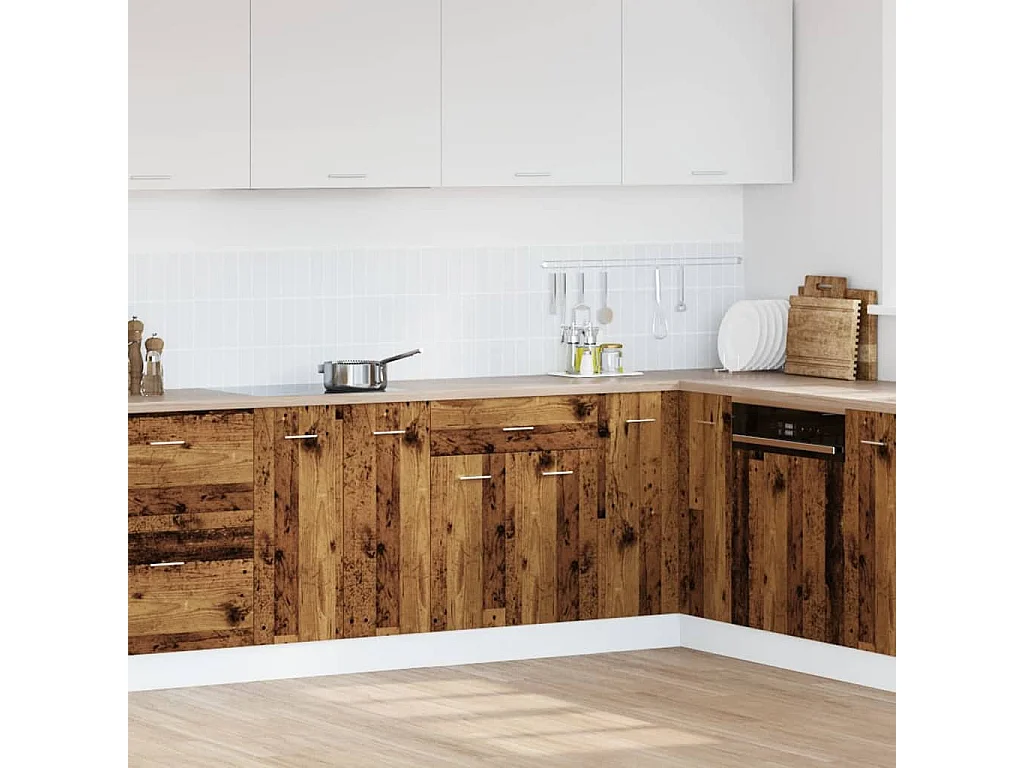 Armoire de plancher à tiroir vieux bois 60x46x81,5 cm