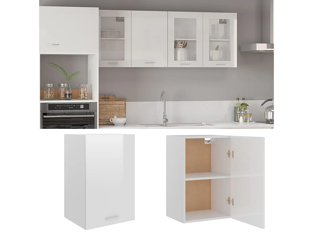 Armoire suspendue Blanc brillant 39,5x31x60cm Bois d'ingénierie