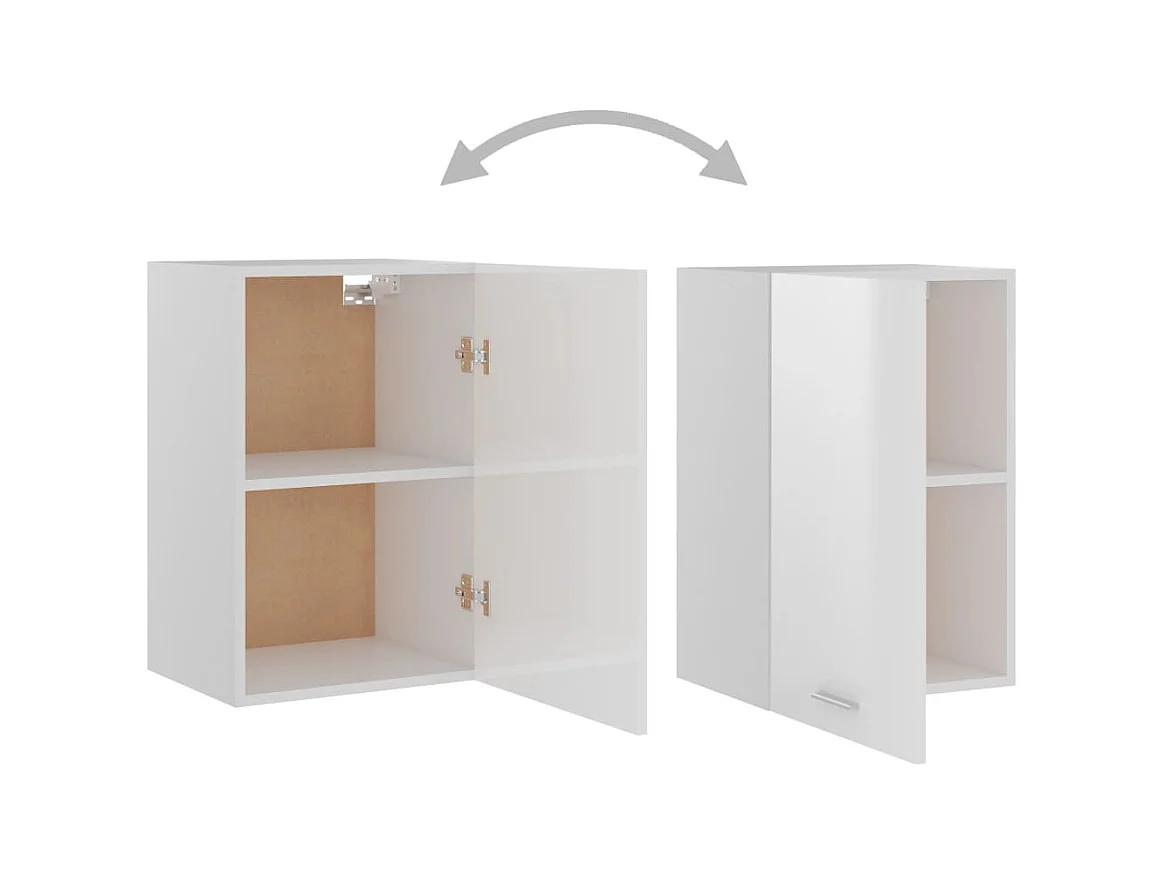 Armoire suspendue Blanc brillant 39,5x31x60cm Bois d'ingénierie