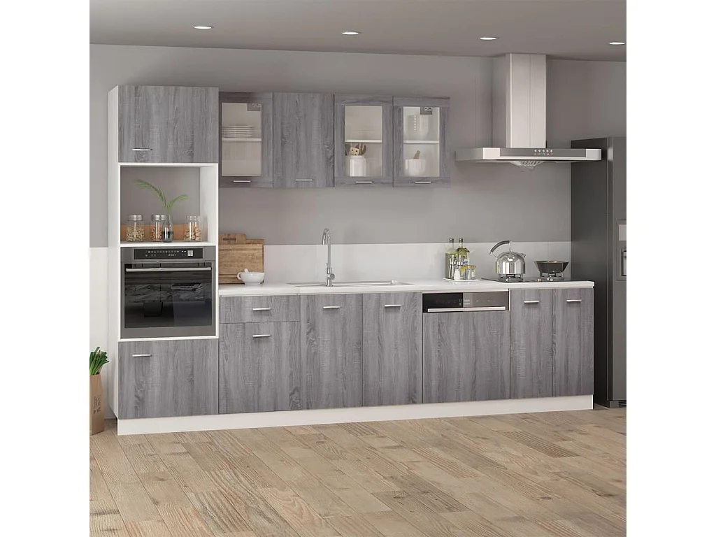 Vitrina suspendida gris Sonoma 40x31x60cm Madera contrachapada