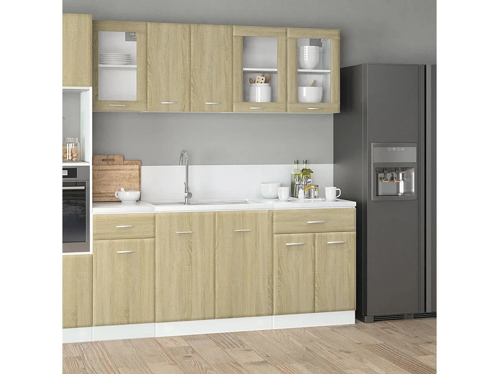 Ensemble d'armoires de cuisine 4 pcs chêne sonoma