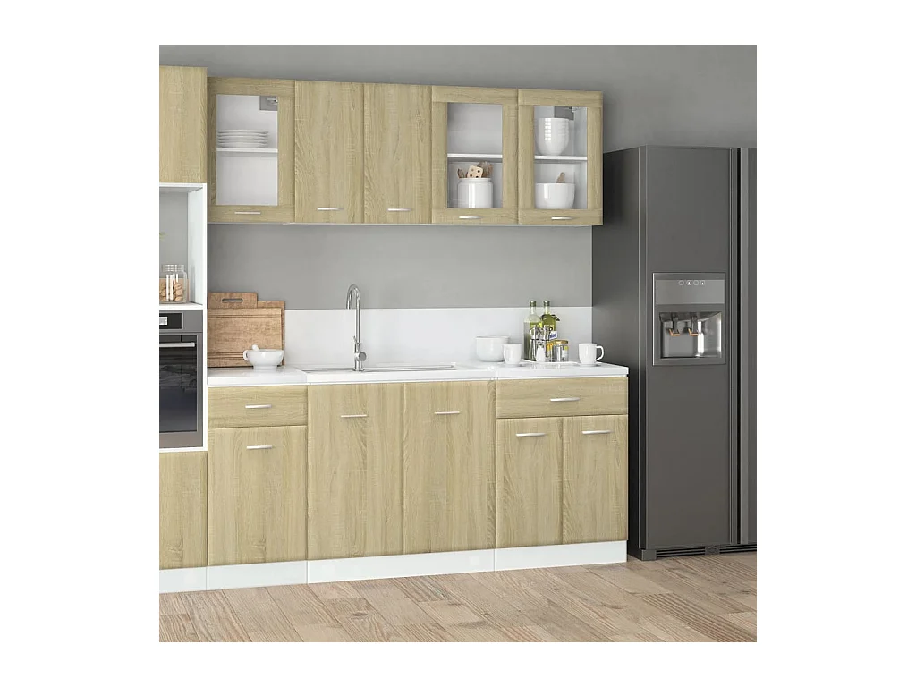 4-teiliges Küchenschrank-Set aus Sonoma-Eiche