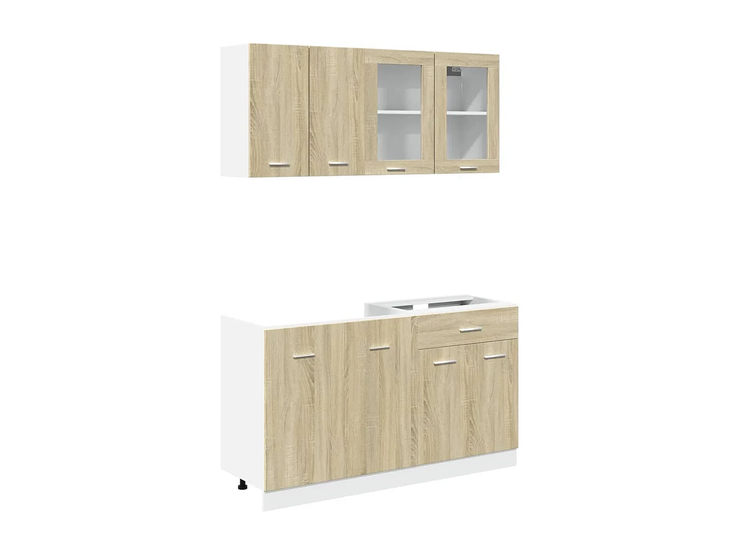 Conjunto de armário de cozinha de 4 peças em carvalho Sonoma