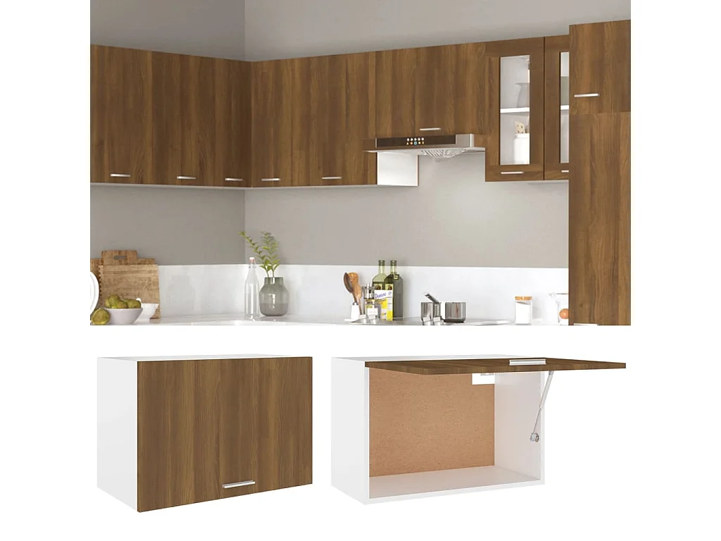 Hängeschrank Braune Eiche 60x31x40 cm Holzwerkstoff