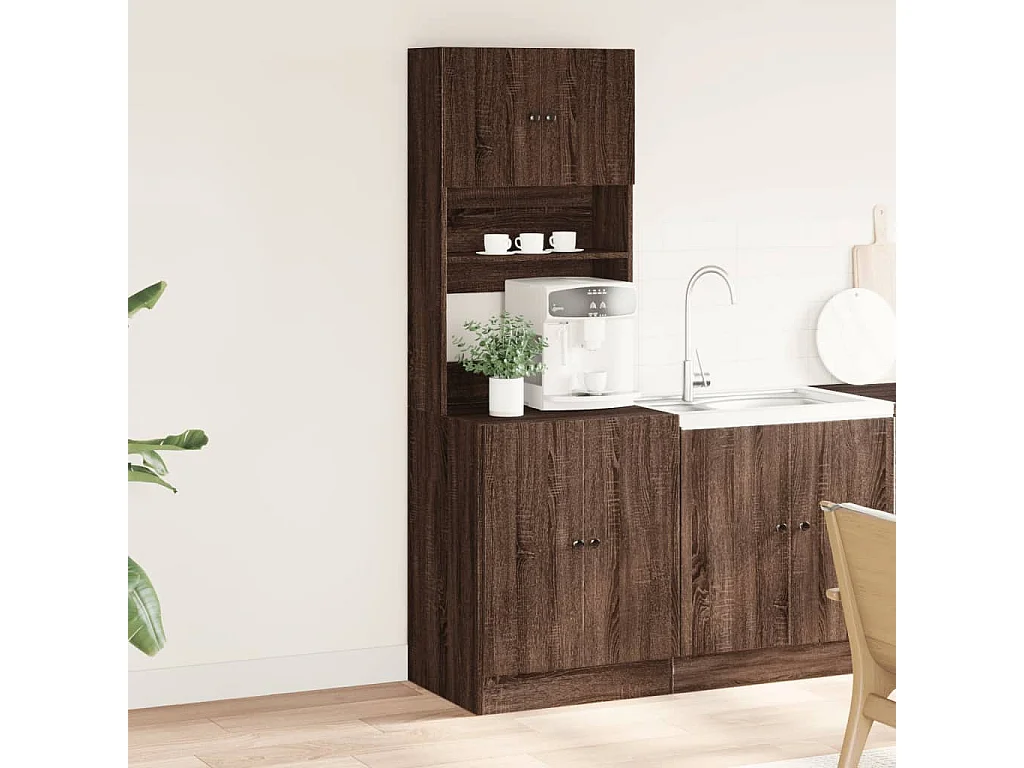 Mobile da cucina in rovere marrone 60x50x180 cm in derivati del legno